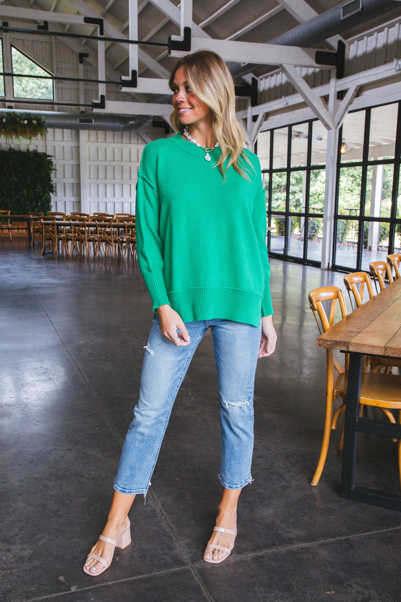 Giuliana Boxy Sweater, Green