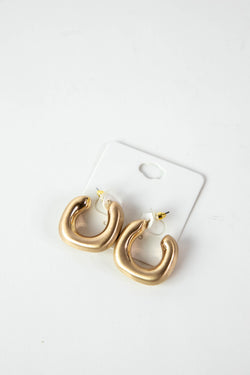 Angled Metal Tube Earrings, Gold