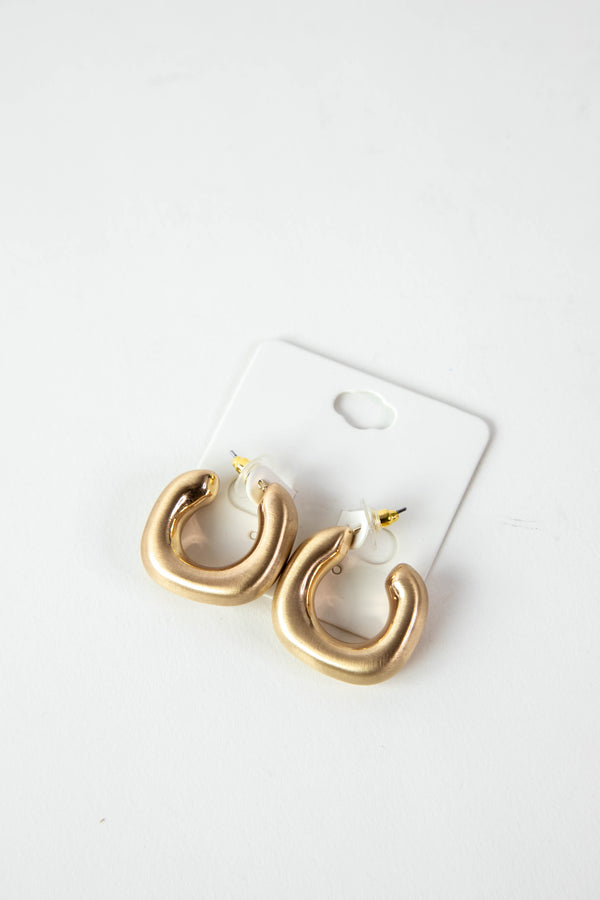 Angled Metal Tube Earrings, Gold