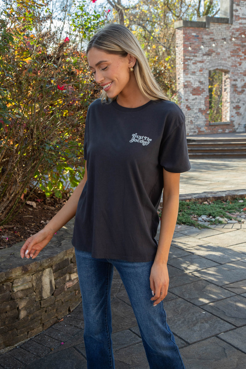 Trust the Journey Boyfriend Tee, Black Sand | Z Supply