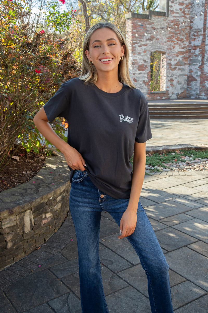 Trust the Journey Boyfriend Tee, Black Sand | Z Supply