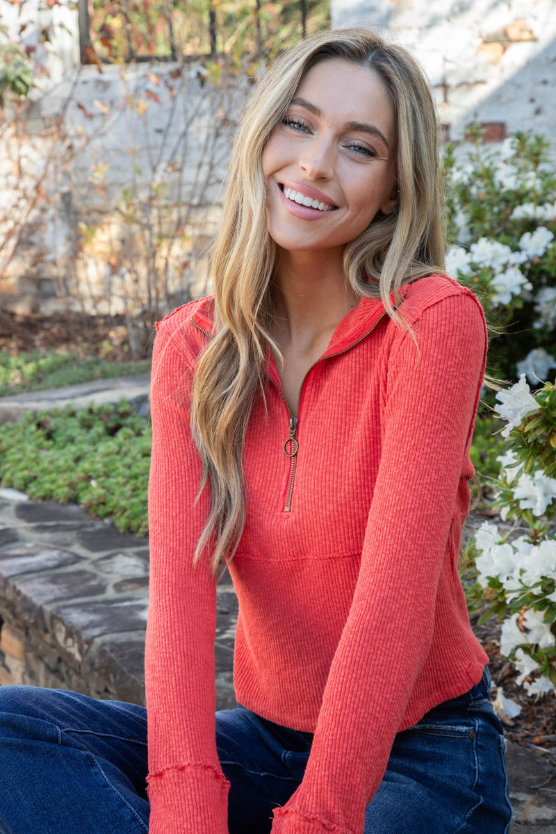 Midnight Half Zip, Red | Free People