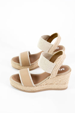 Bayle Raffia Wedge Sandal, Natural