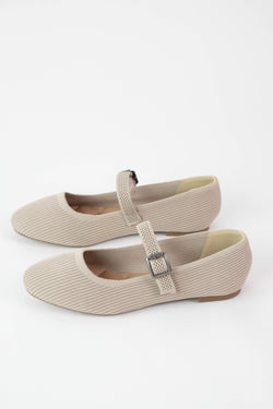 Brita Mary Jane Ballet Flat, Oatmeal Knit