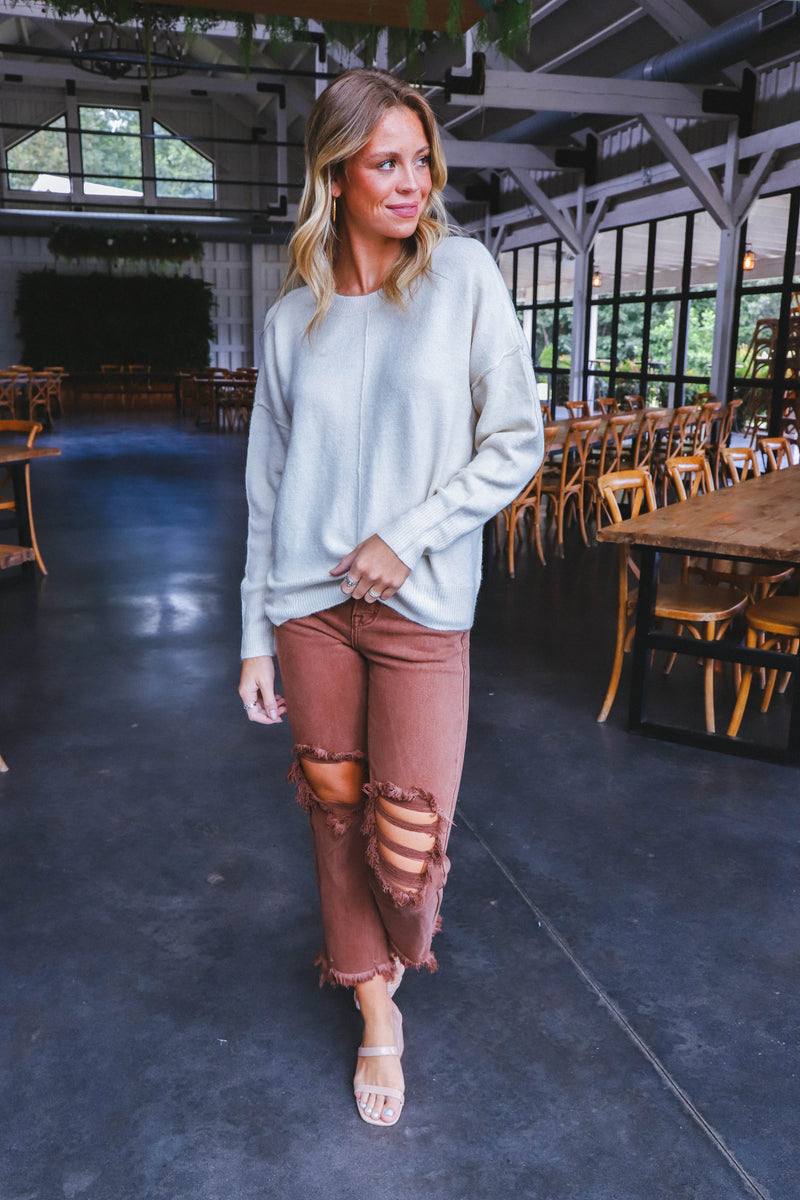 Braelyn Distressed Jeans, Espresso