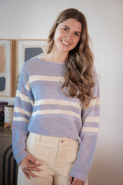 Sporty Striped Sweater, Sky Blue/Chalk | Sanctuary