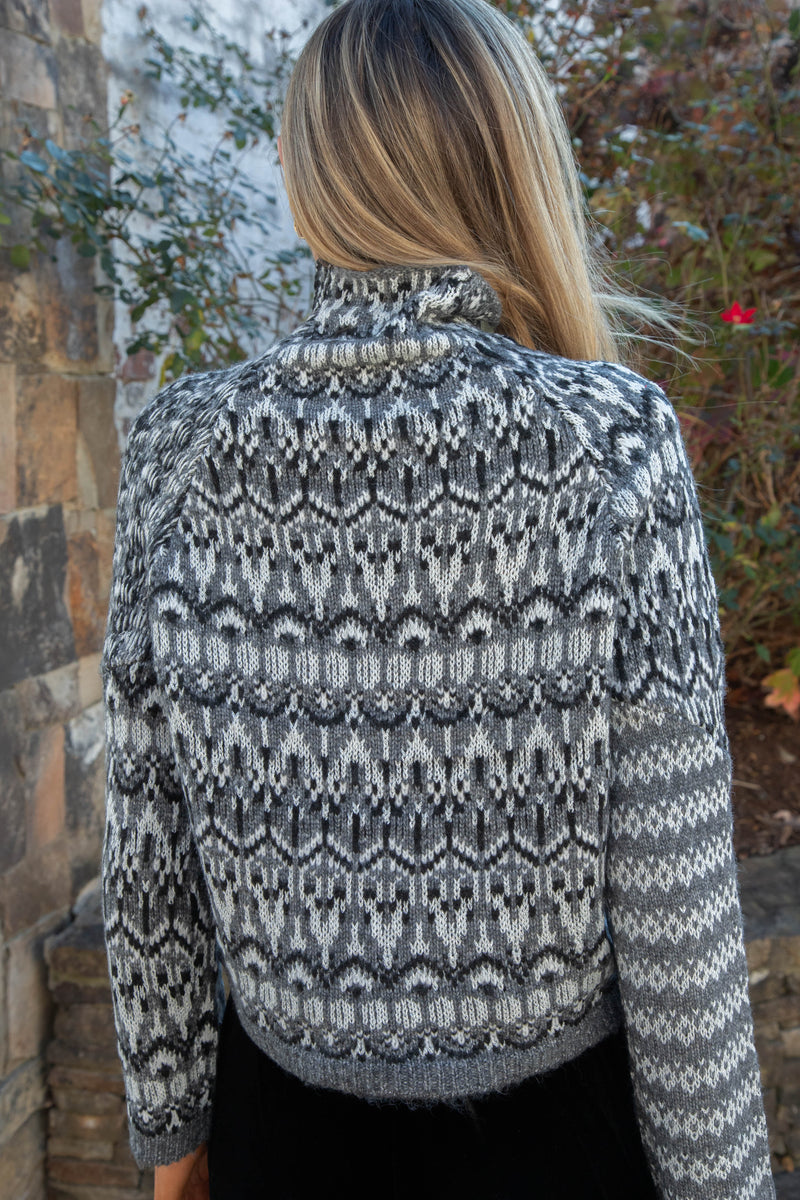 Indie Fair Isle Sweater, Charcoal Grey | Steve Madden