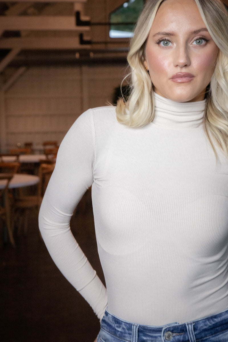 Kimber Turtle Neck Top, Taupe