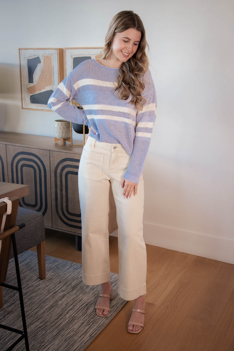 Sporty Striped Sweater, Sky Blue/Chalk | Sanctuary