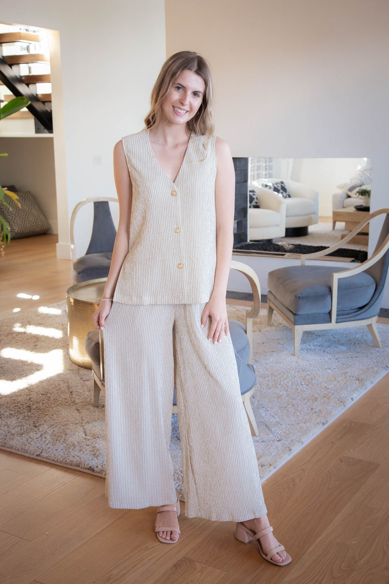 In the Clouds Wide Leg Pants, Cream Golden | Sadie & Sage