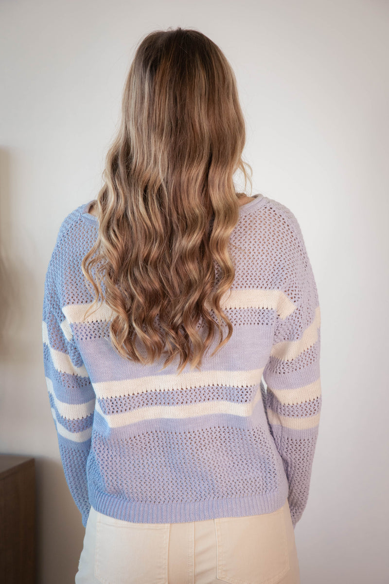 Sporty Striped Sweater, Sky Blue/Chalk | Sanctuary