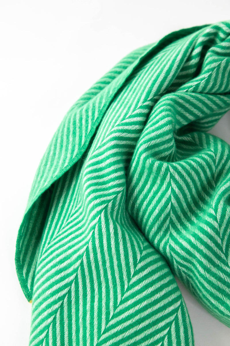 Olivia Zigzag Pattern Scarf, Green