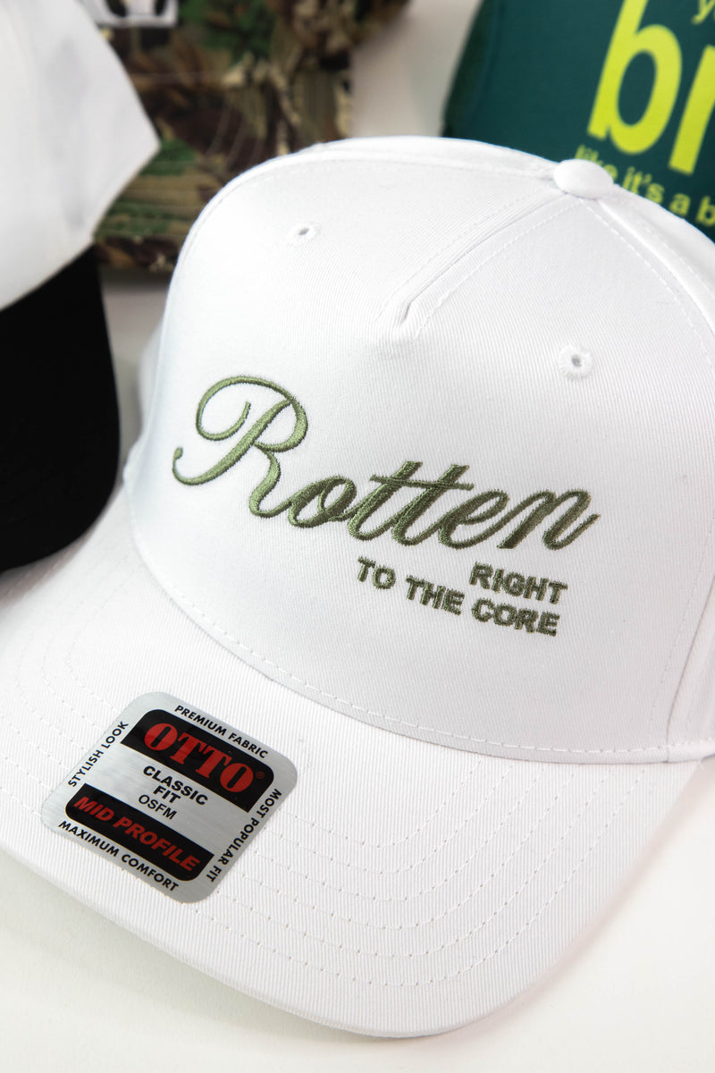 Rotten to the Core Trucker Hat, White | Friday+Saturday