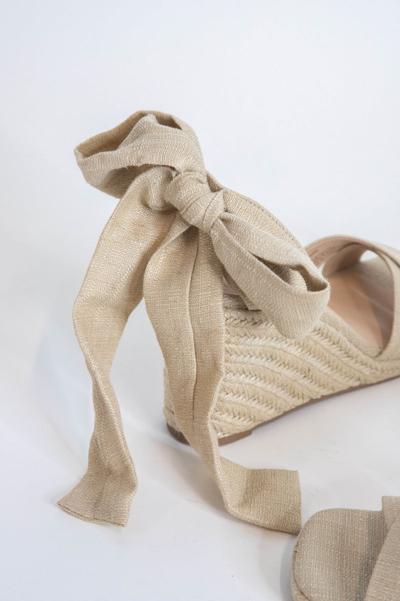 Bonaire Ankle Wrap Jute Wedge, Natural | Coconuts by Matisse