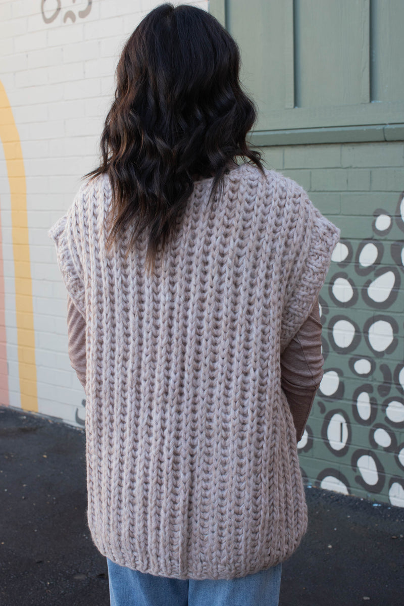 Danni Chunky Sweater Vest, Rosewood Marl | Sanctuary