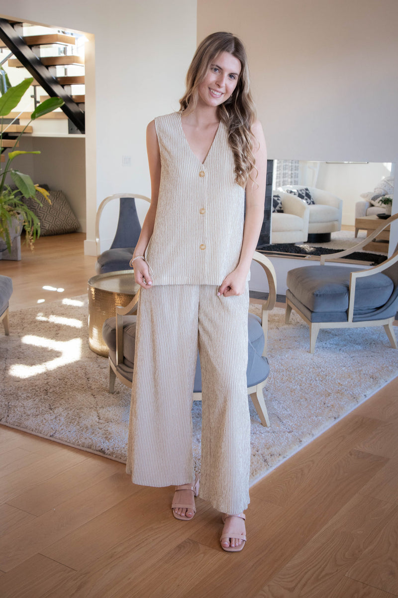 In the Clouds Wide Leg Pants, Cream Golden | Sadie & Sage