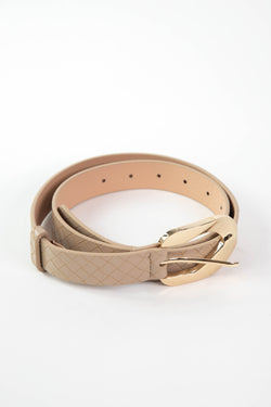 Candace Metal Buckle Belt, Taupe