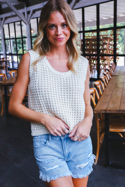 Elsie Sweater Tank, Ivory | Sadie & Sage