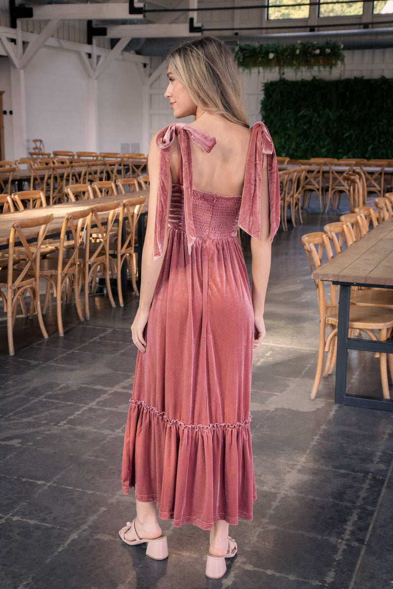 Jules Velvet Maxi Dress, Mauve