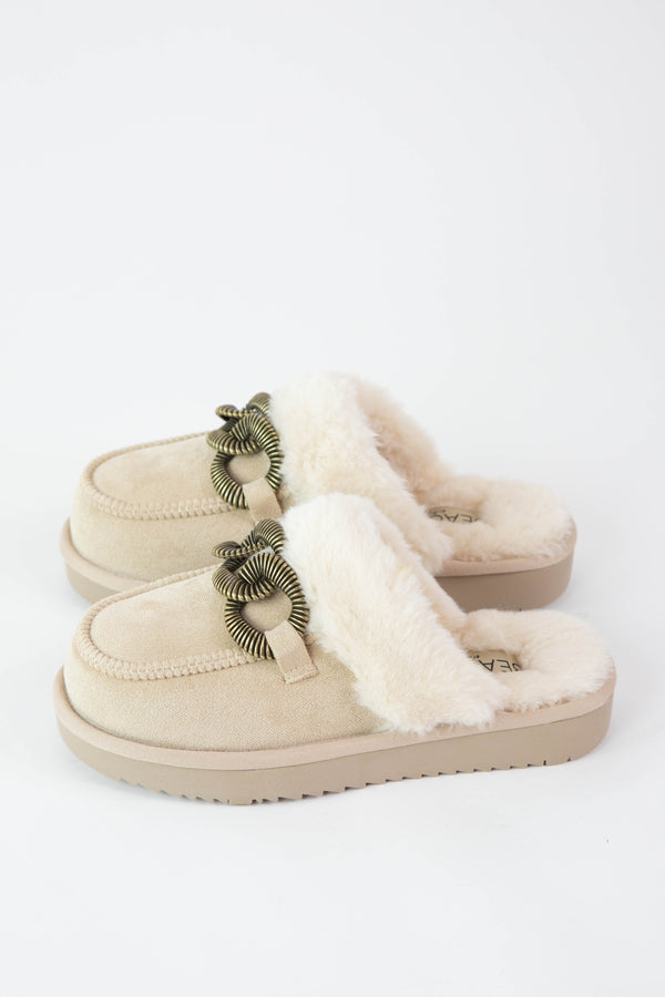 Taos Slip On Faux Fur Mule, Natural | Beach by Matisse