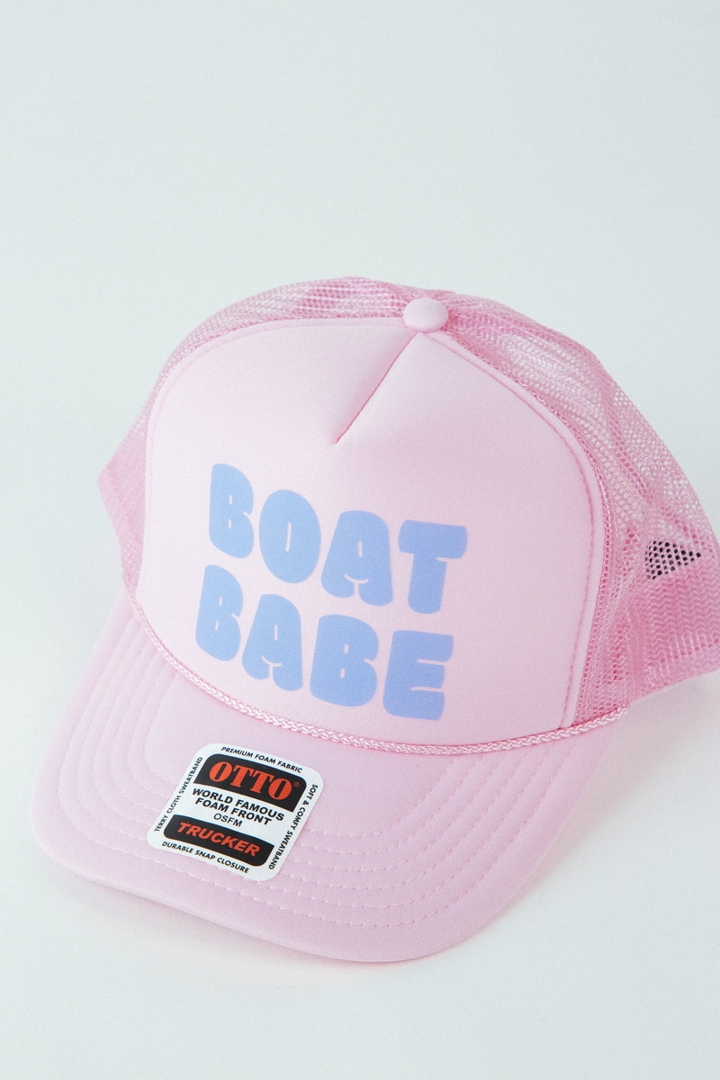 Boat Babe Trucker Hat, Pink