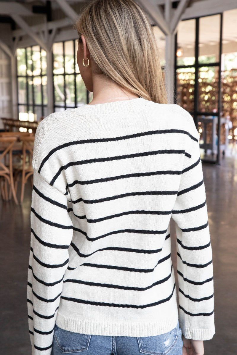 Chill Vibes Sweater, Chalk/Black Stripe | Sanctuary