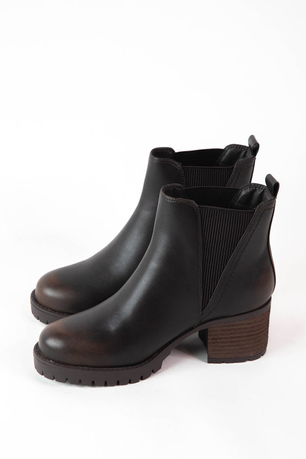 Jody Heeled Chelsea Boot, Coffee Moto