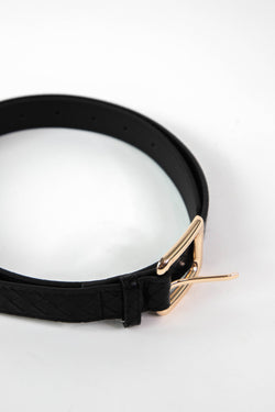 Oakleigh Rounded Square Buckle Belt, Black