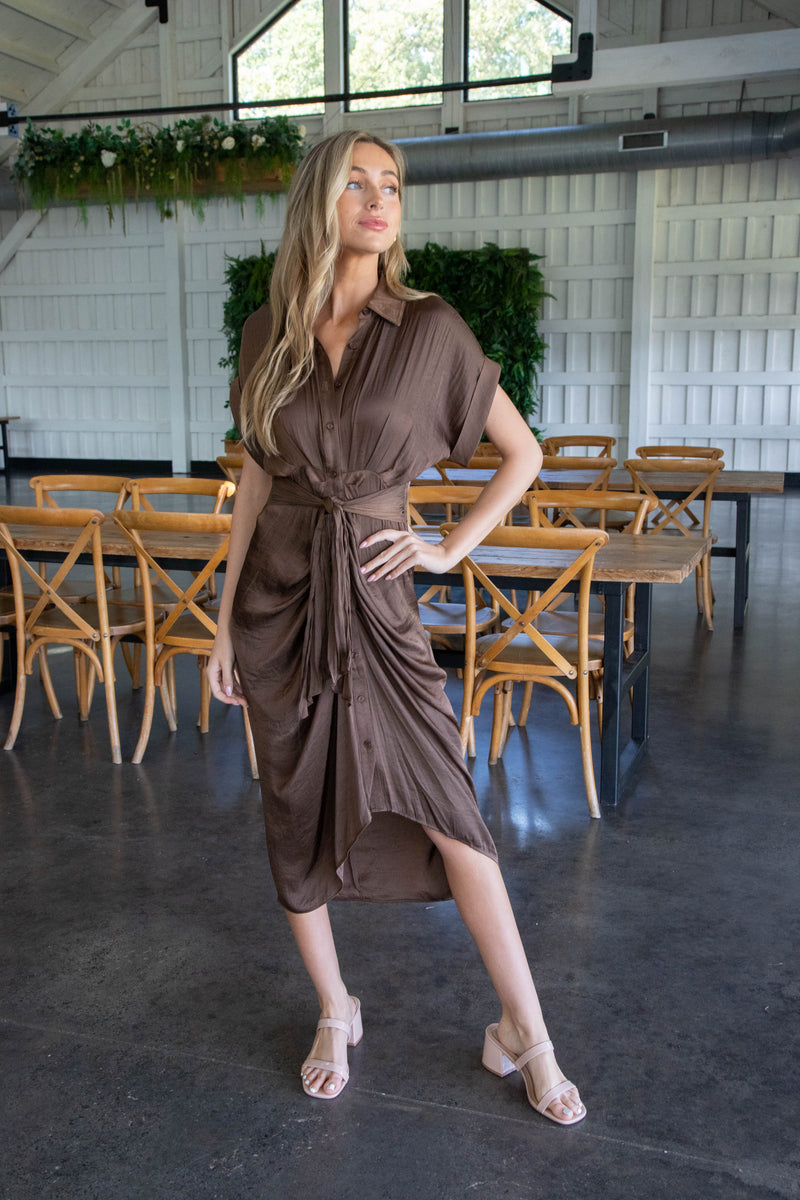 Tori Dress, Cocoa | Steve Madden