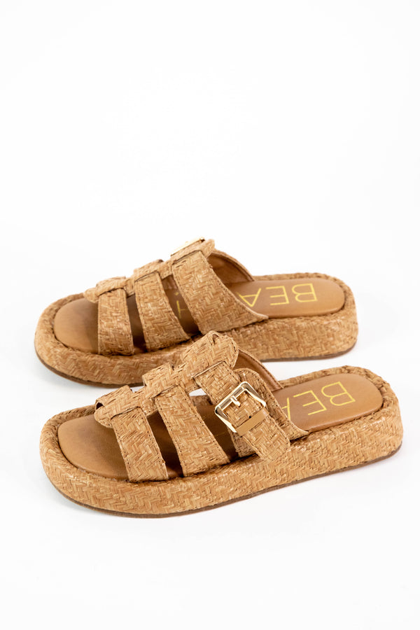 Ciao Raffia Fisherman Sandal, Cognac | Beach by Matisse