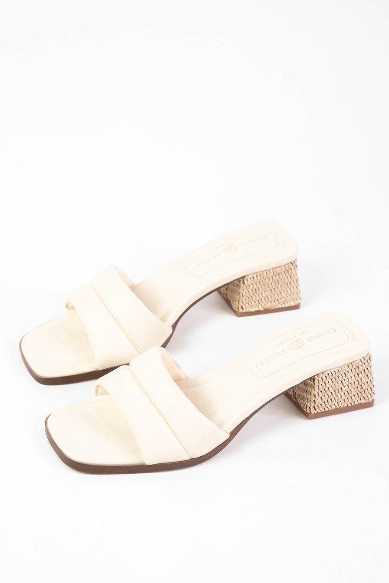 Lucianna Low Heel Sandal, Cream | Chinese Laundry