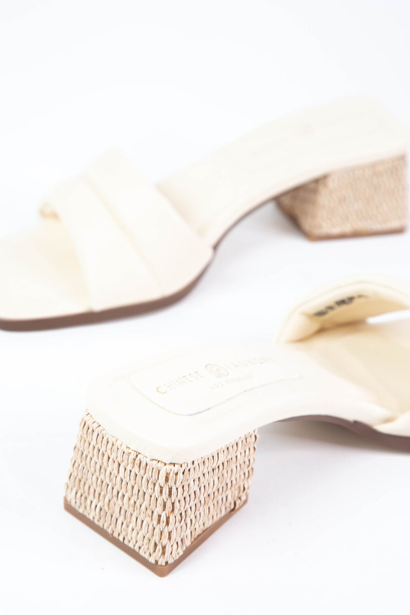 Lucianna Low Heel Sandal, Cream | Chinese Laundry