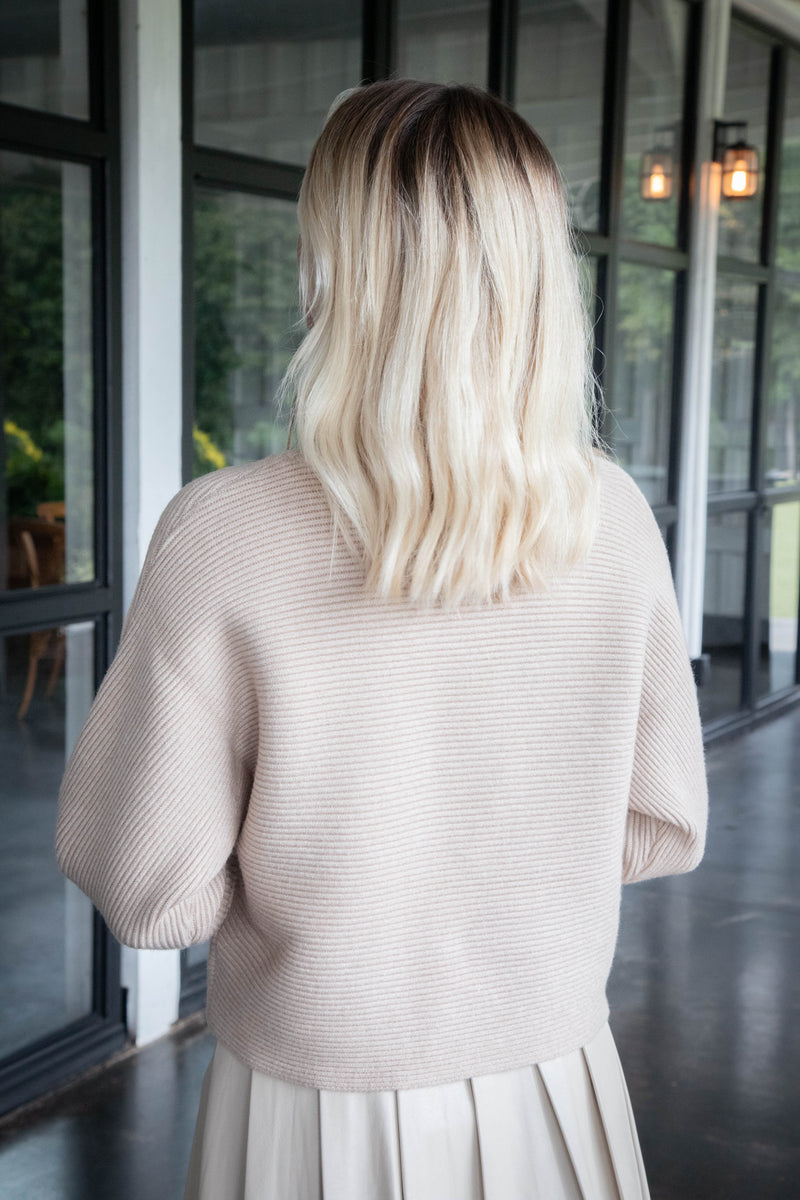 Anya Turtleneck Sweater, Light Taupe | Sadie & Sage