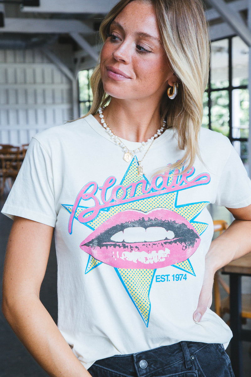 Blondie Est 1974 Solo Tee, Stone Vintage | Daydreamer