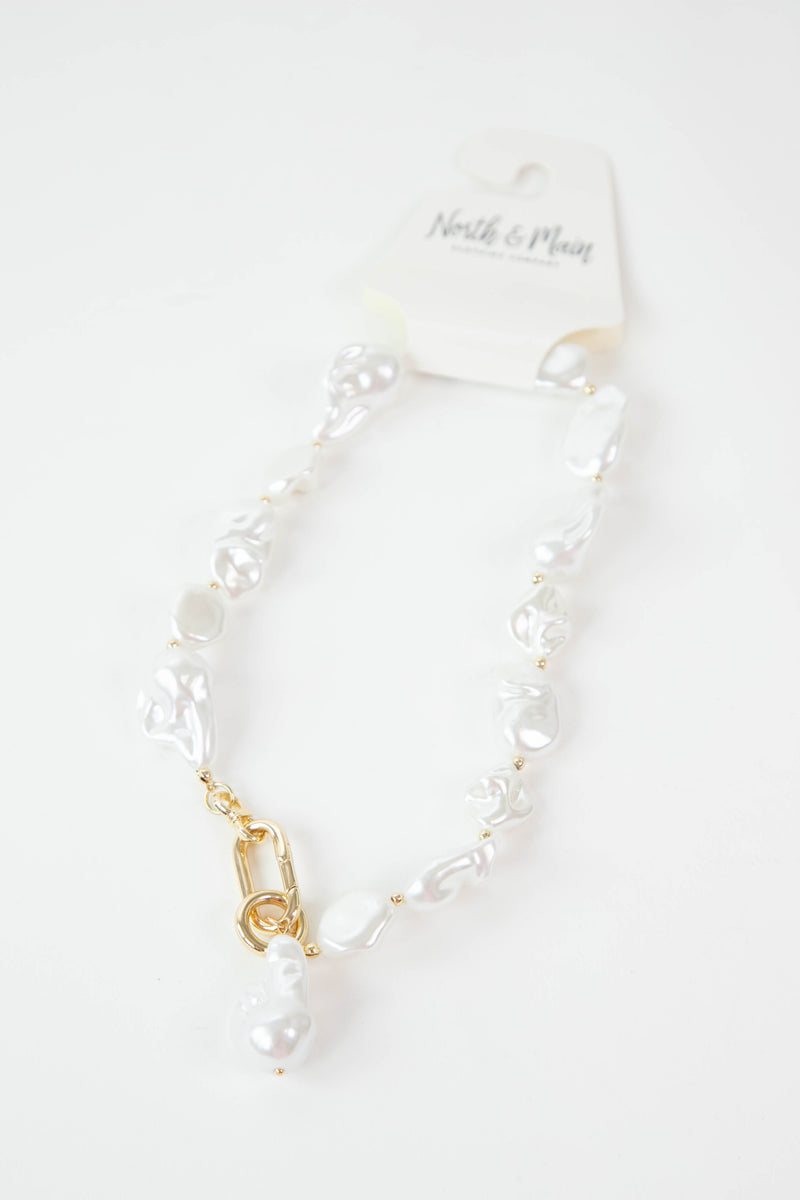 Creekside Pearl Necklace, Cream/Gold