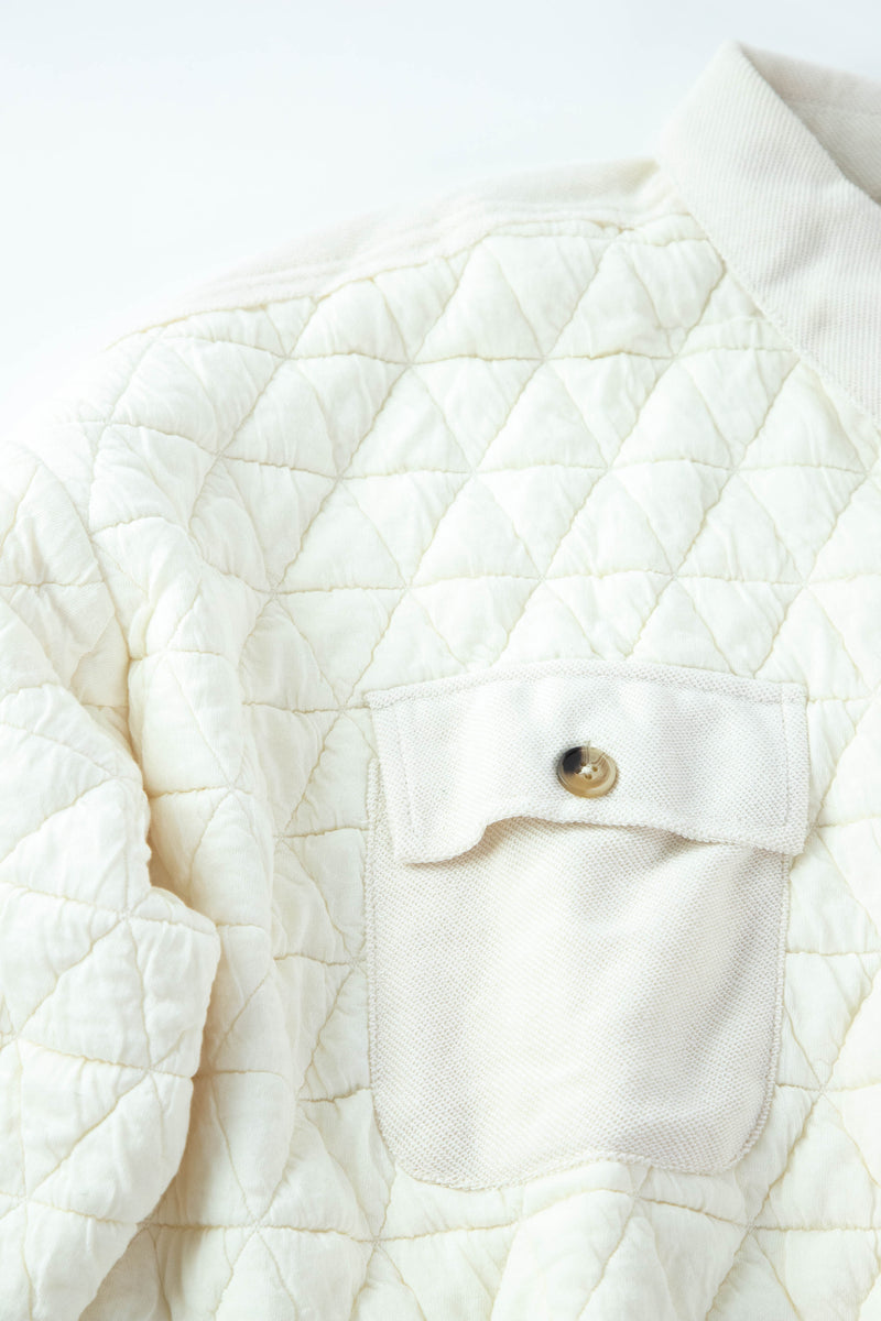 Asha Quilted Shacket, Cream | Extended Sizes