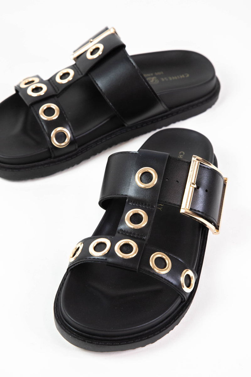 Rozalia Grommet Detailed Sandal, Black | Chinese Laundry