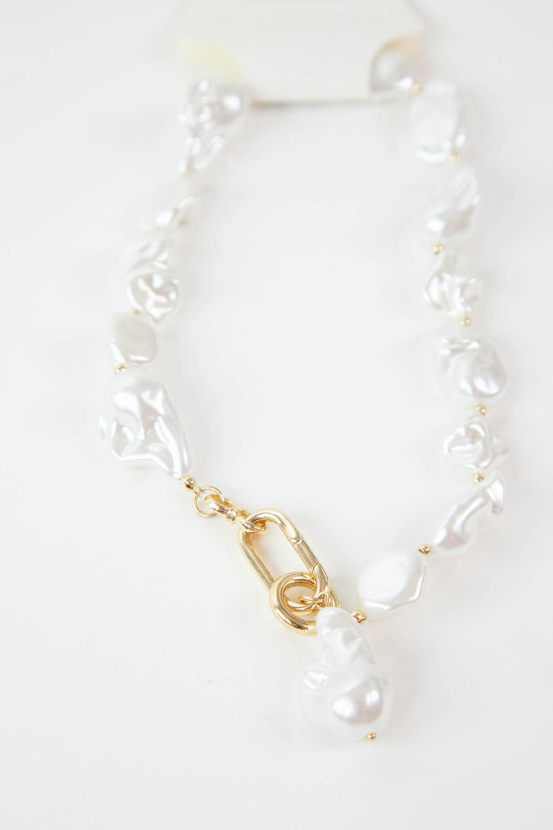 Creekside Pearl Necklace, Cream/Gold