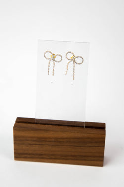 Pave Bow Earring, Gold