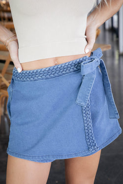 Anabelle Wrap Skort, Denim