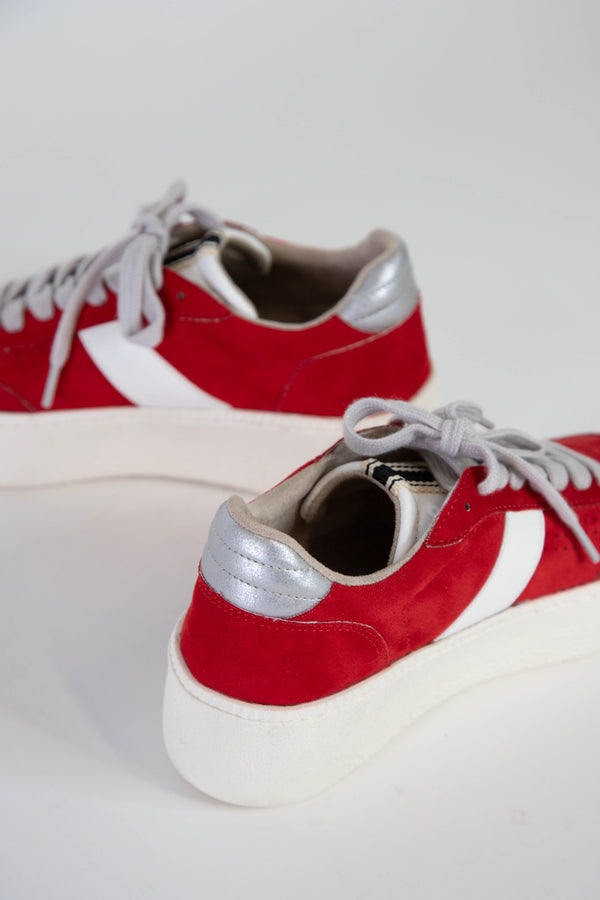 Stacey Suede Platform Sneaker, Red Suede | ShuShop