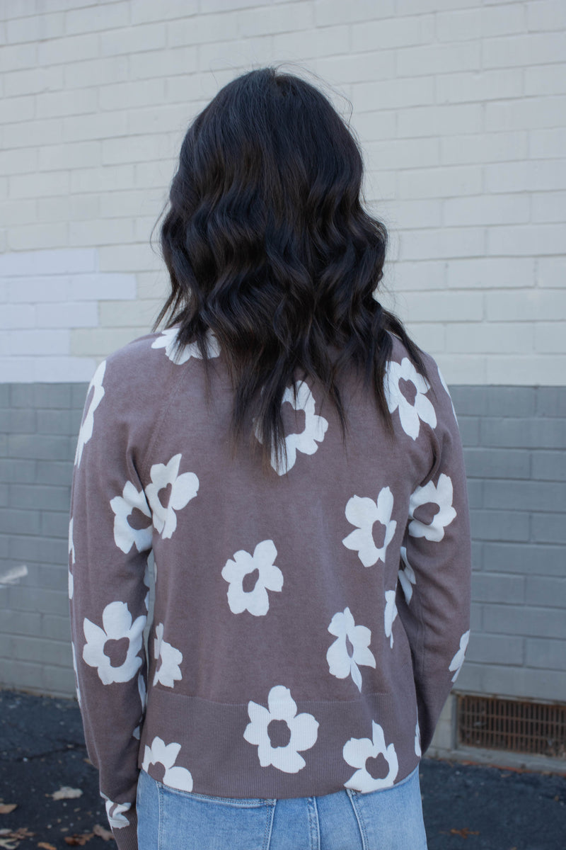 All Day Long Sweater, Cocoa Flower Pop | Sanctuary