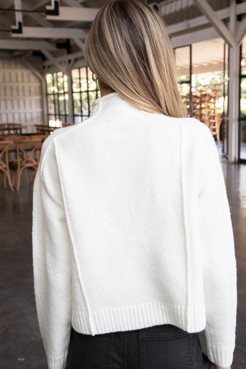 Noella Funnel Neck Sweater, Winter White | RD Style