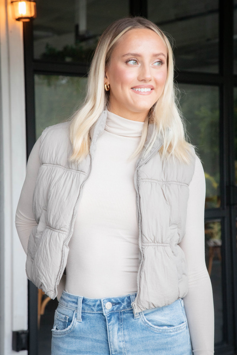 Kimber Turtle Neck Top, Taupe