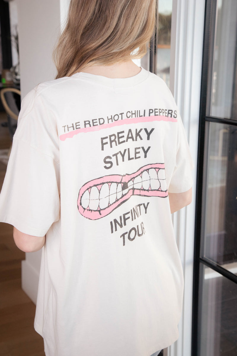 Red Hot Chili Peppers Freaky Styley Merch Tee, Dirty White | Daydreamer