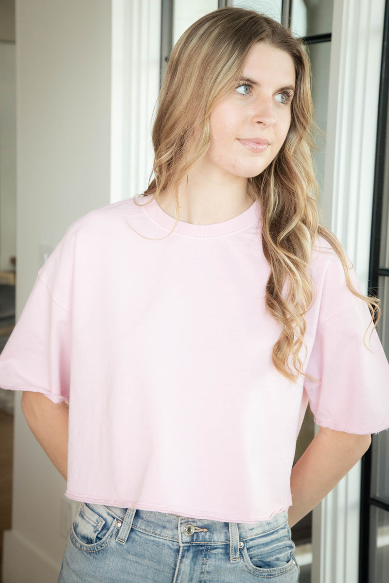 Scout Cropped Tee, Soft Pink