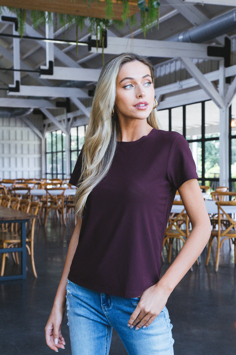 Perfect Mesh Tee, Dark Cherry | Sanctuary