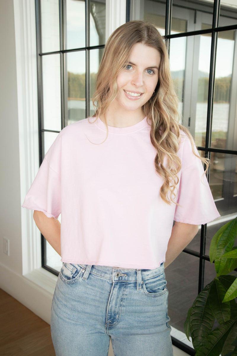 Scout Cropped Tee, Soft Pink