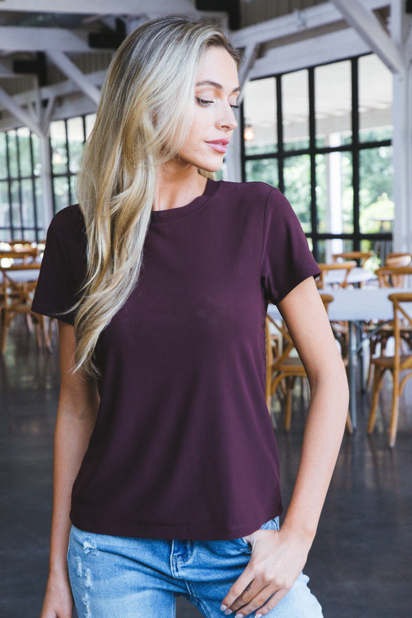 Perfect Mesh Tee, Dark Cherry | Sanctuary