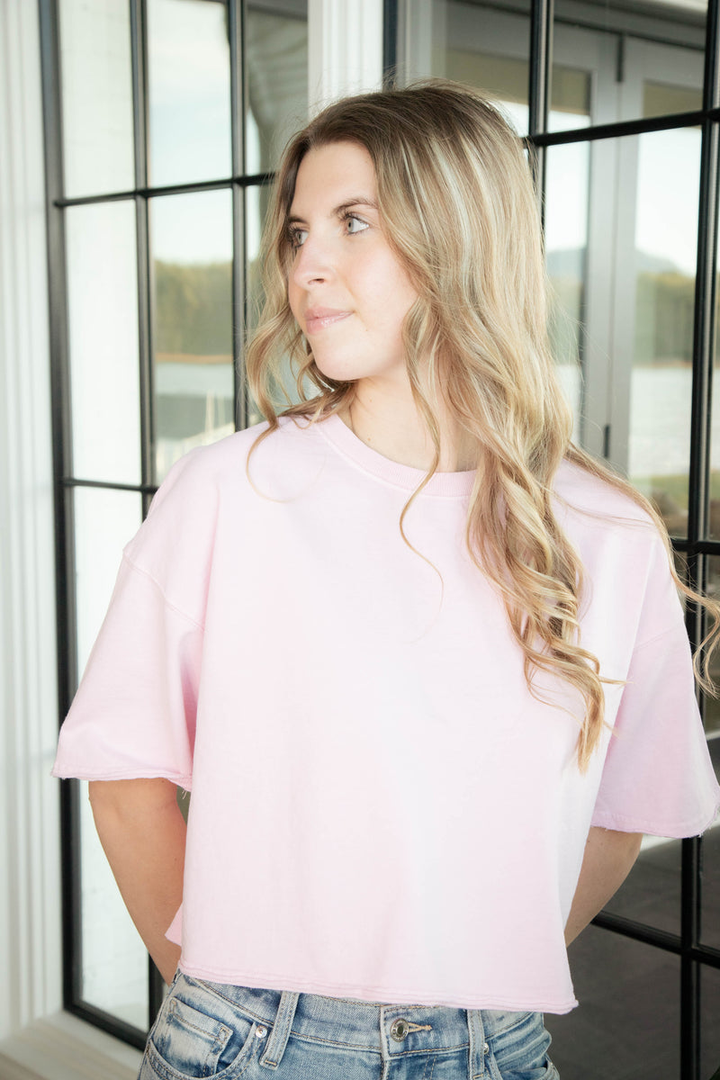 Scout Cropped Tee, Soft Pink